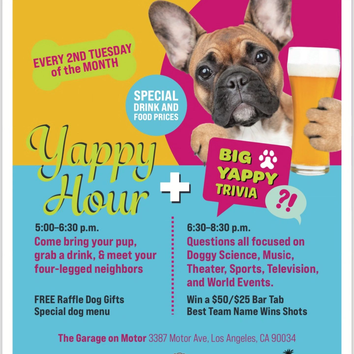 Yappy Hour @ The Garage on Motor